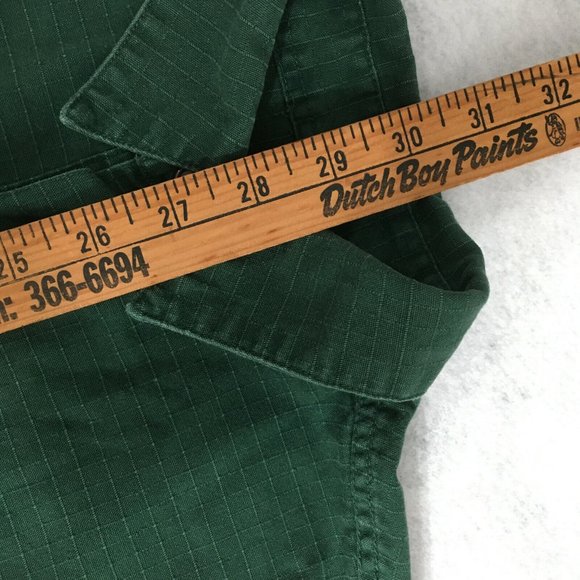 #66 Cabela's Outdoor Hiking Men's Green Button Down Long Sleeves Fishing Shirt - Picture 6 of 9